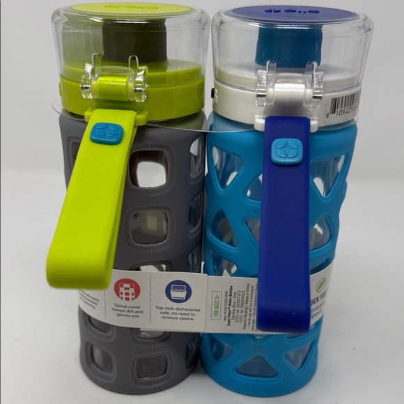 Ello Kid’s  Leak-Proof Water Bottles - Blue and Gray 16 oz.  2-Pack - Picture 1 of 9